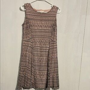 Emma & Michele Pink and Black Patterned Sleeveless Mini Dress
